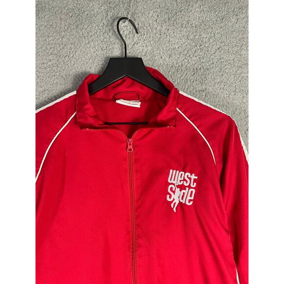 Teamwork Athletic Apparel West Side Red Full Zip Track Jacket Mens L Warmup Coat - Picture 5 of 9